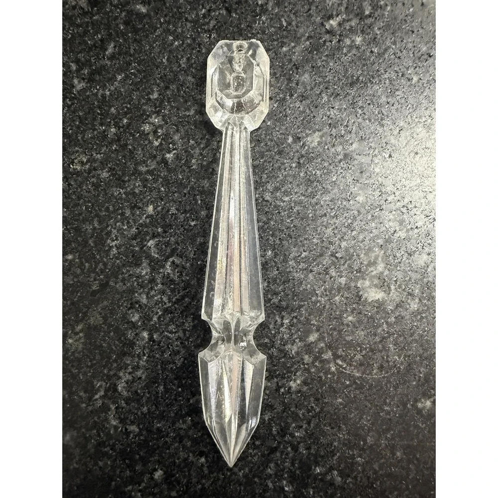 67 Vtg Hong Kong Clear Plastic‎ Icicle Prism Christmas Ornaments 3.5